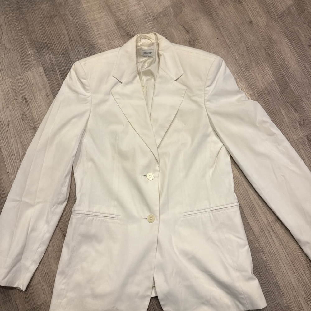 United‎ Colors Of Benetton white Linen Women's Blazer vintage